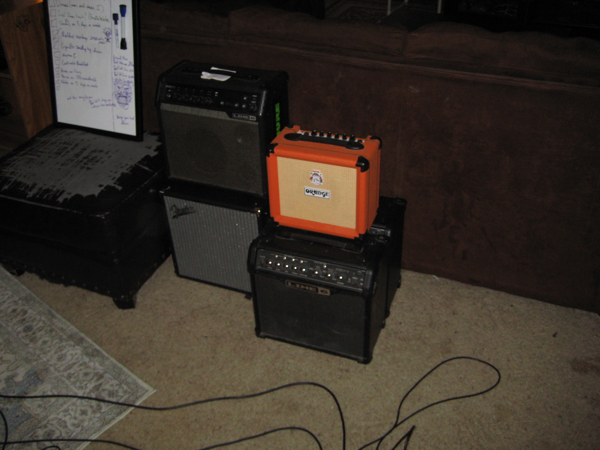 rest of our amps - 2 spider iv's, 1 spider v, orange crush 12, fender rumble 25